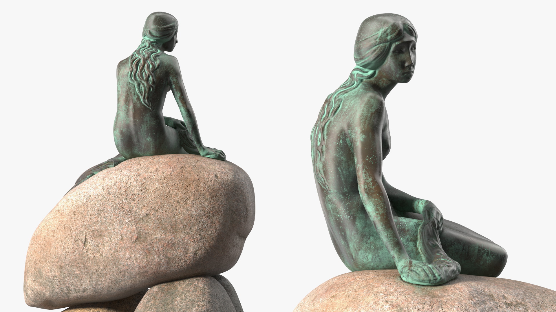 The Little Mermaid Statue Old 3D model