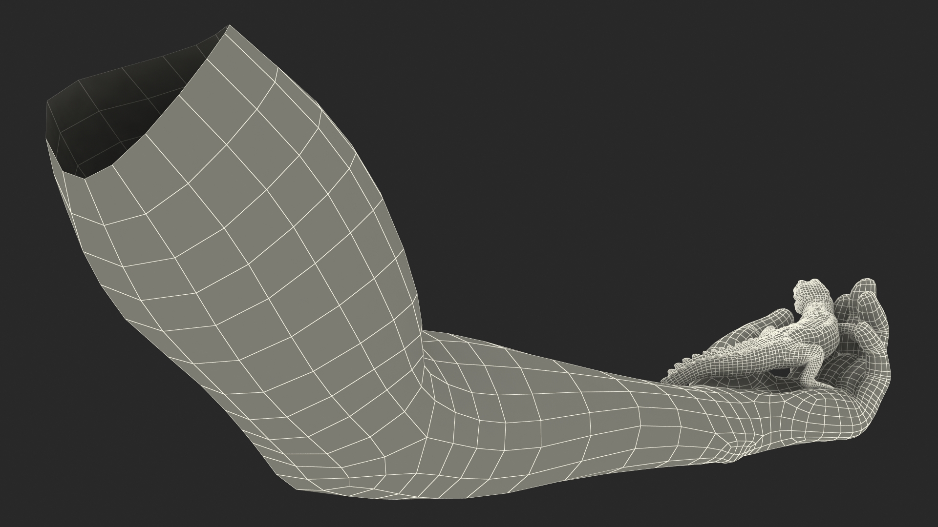 3D Baby Crocodile Man Hand model