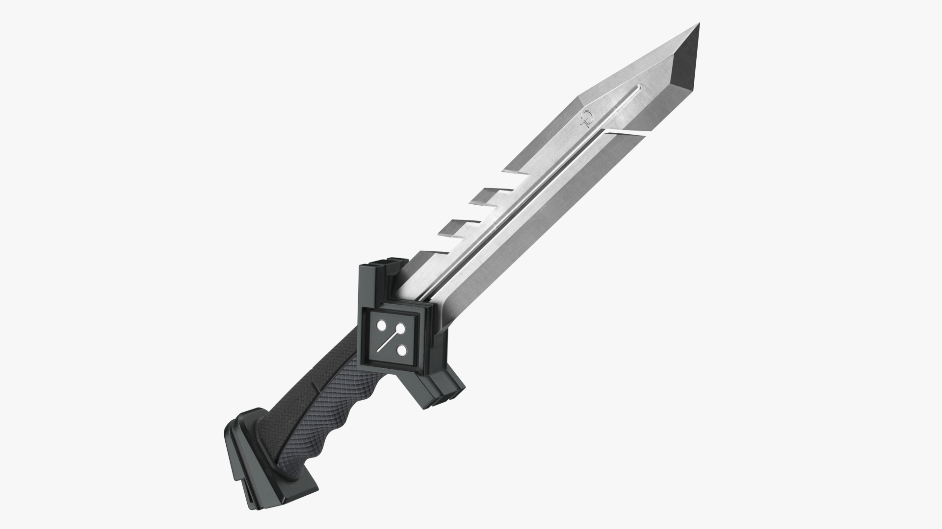 Futuristic Hunter Knife Black 3D model