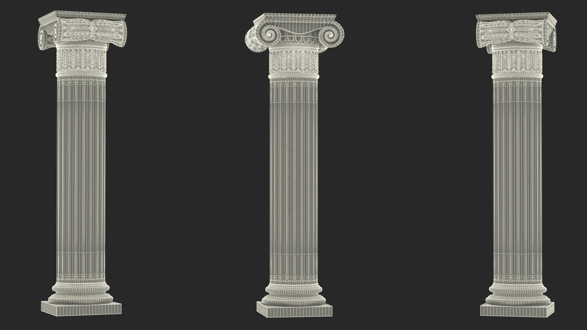 Greek Column Ionic Order 3D model