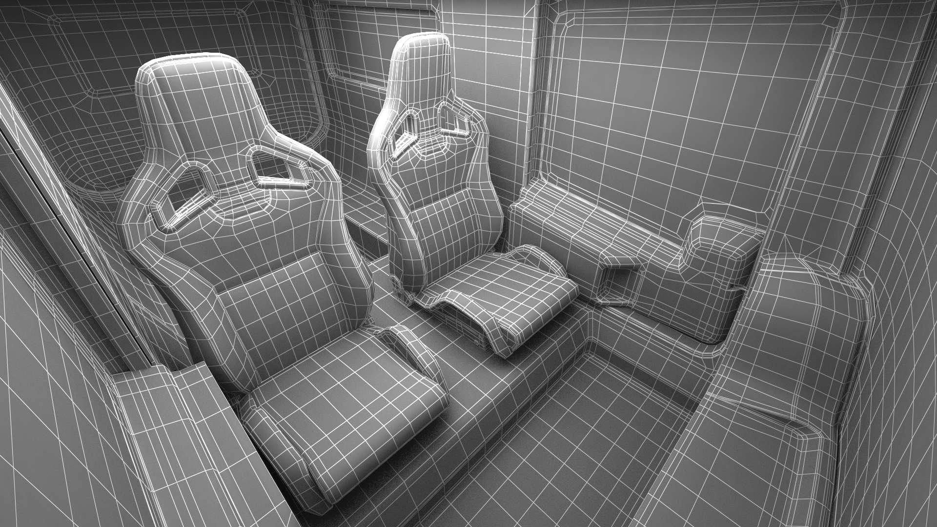 Polar Venturi Vehicle Snowy Simple Interior Rigged for Cinema 4D 3D model