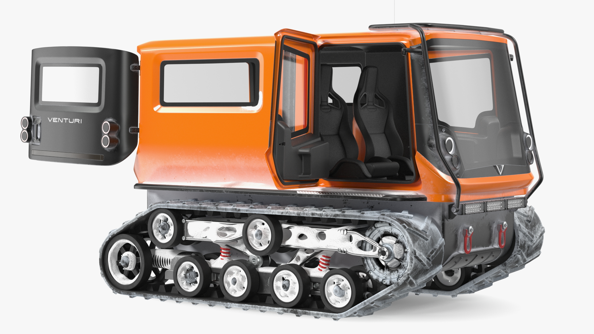 Polar Venturi Vehicle Snowy Simple Interior Rigged for Cinema 4D 3D model