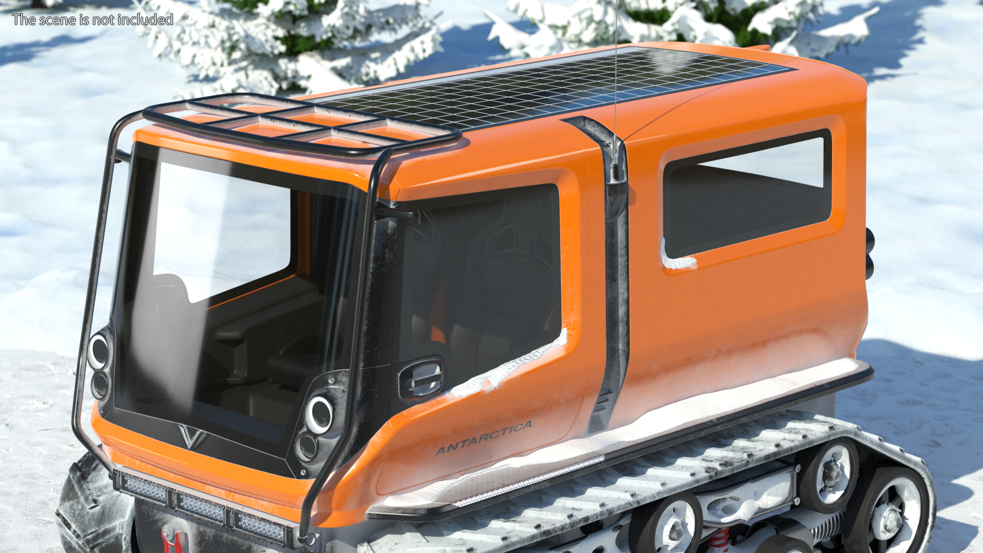 Polar Venturi Vehicle Snowy Simple Interior Rigged for Cinema 4D 3D model