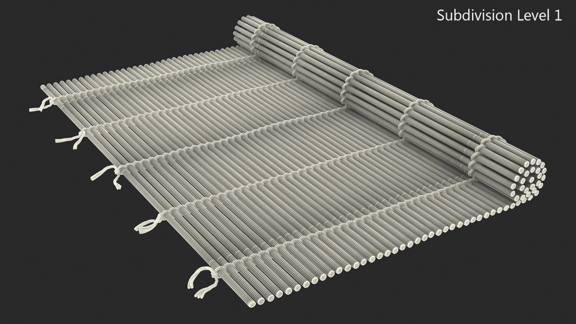 3D Bamboo Sushi Mat Half Rolled model