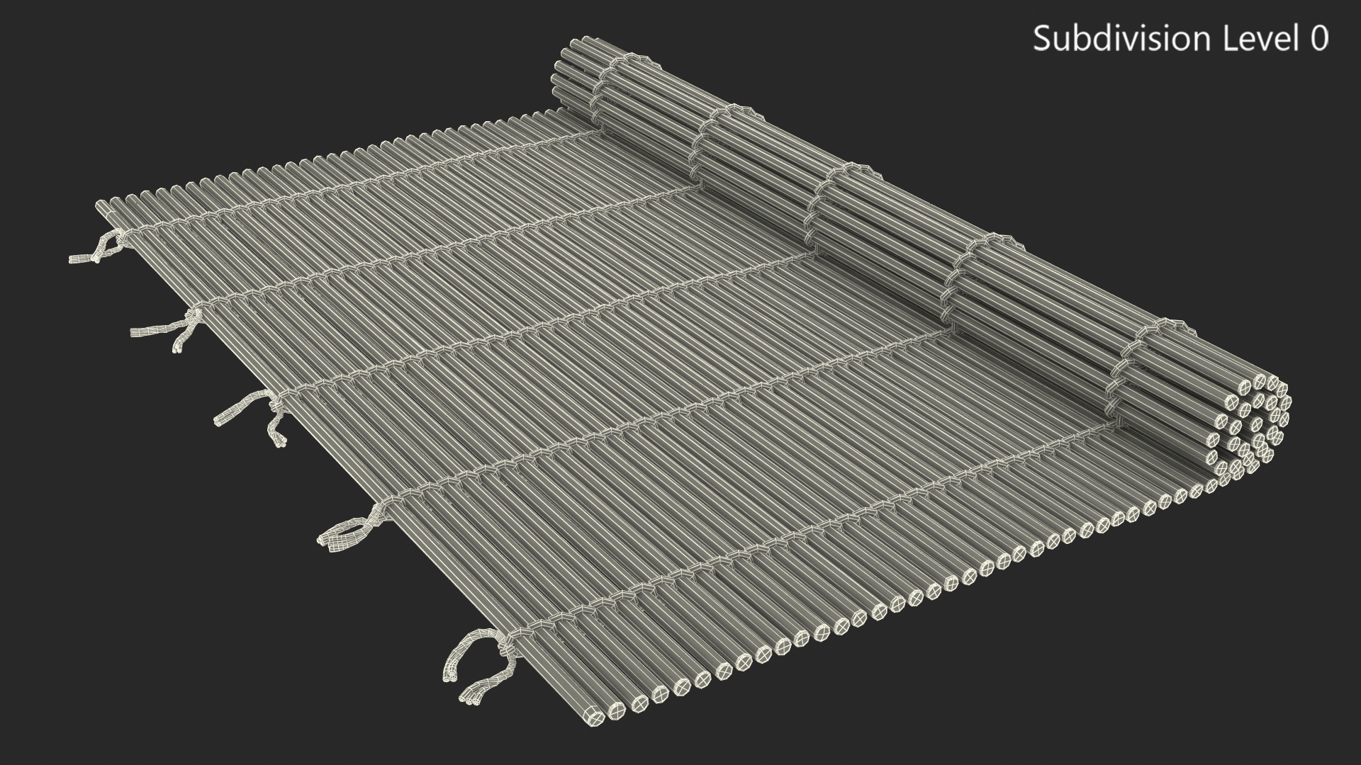 3D Bamboo Sushi Mat Half Rolled model