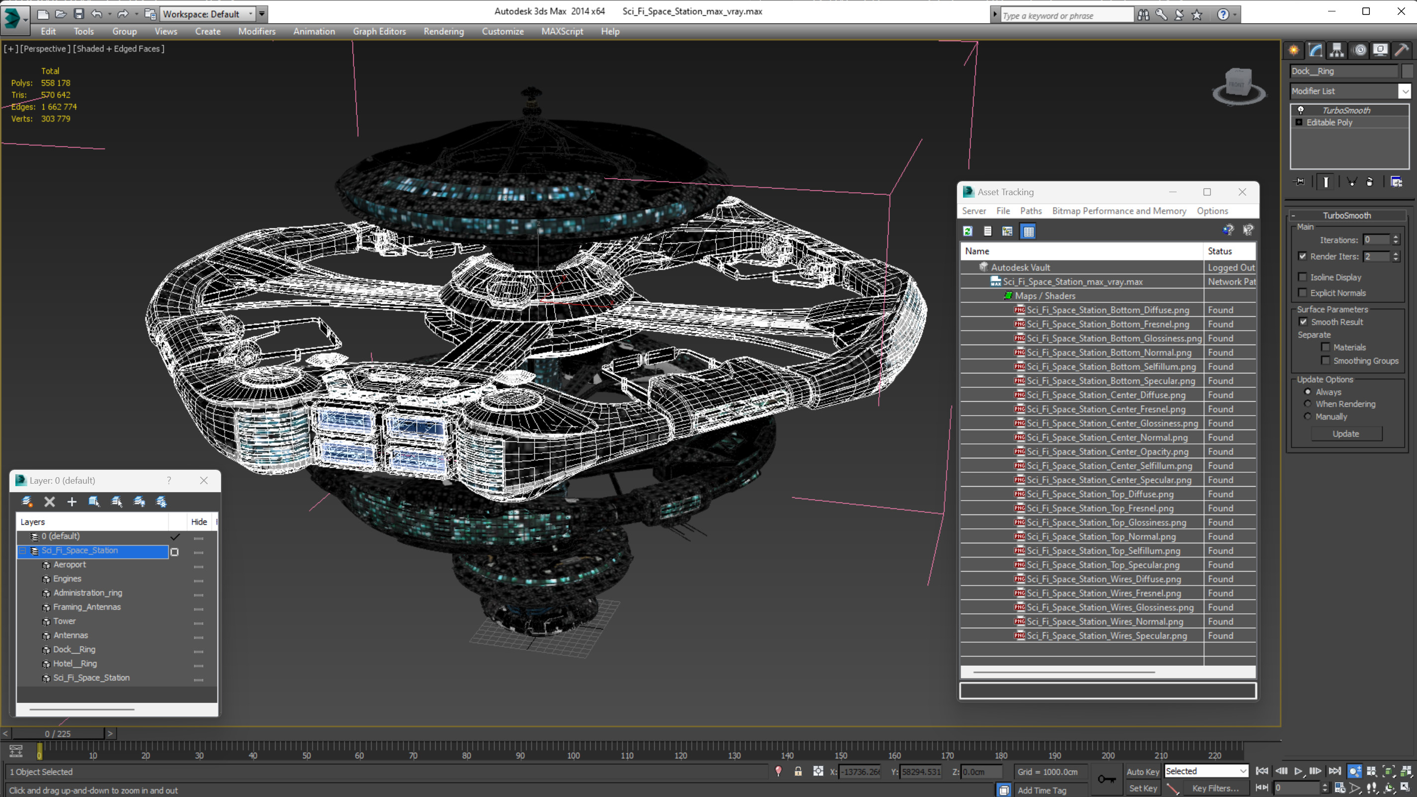 3D model Sci Fi Space Station