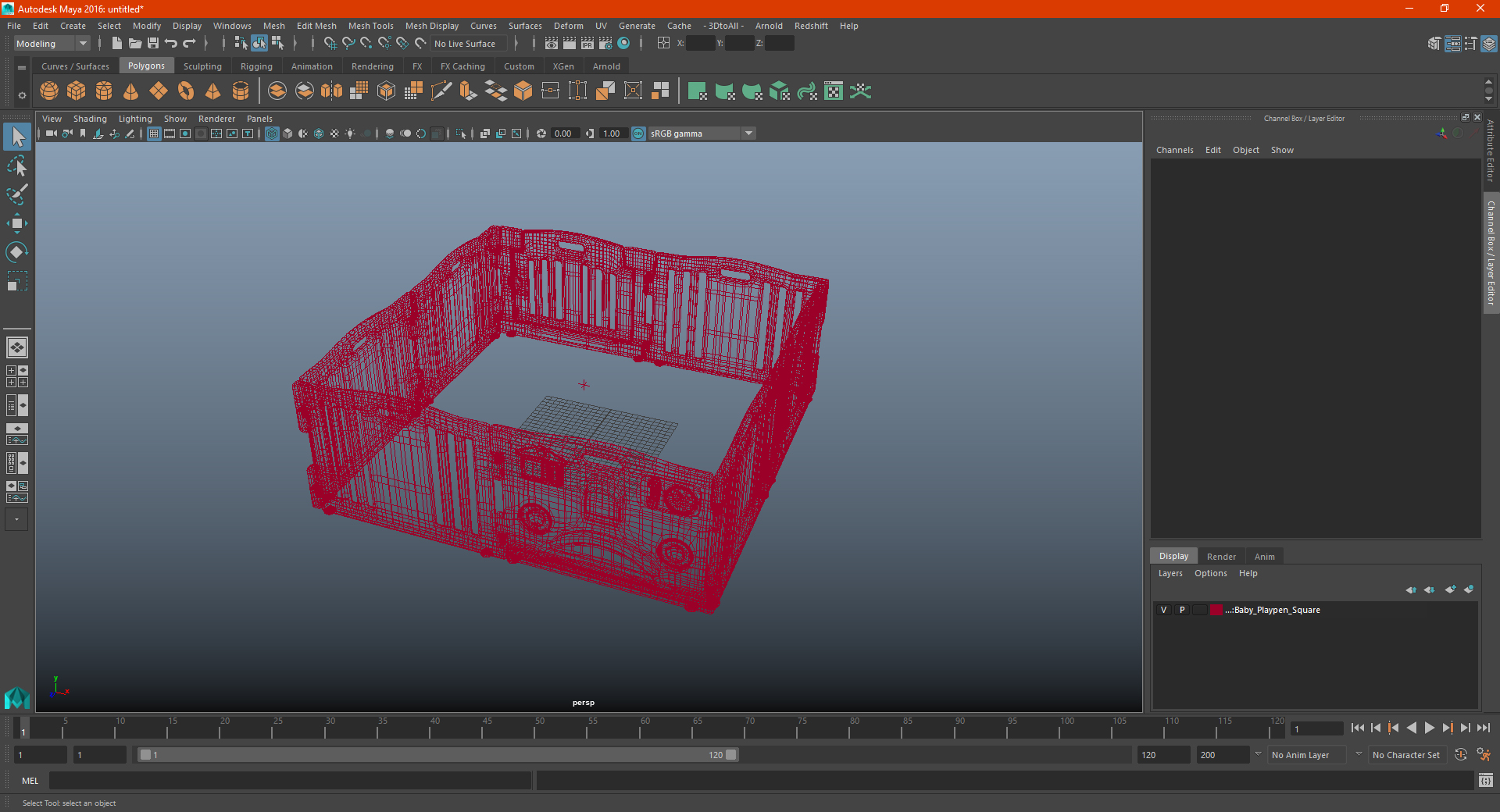 Baby Playpen Square 3D model