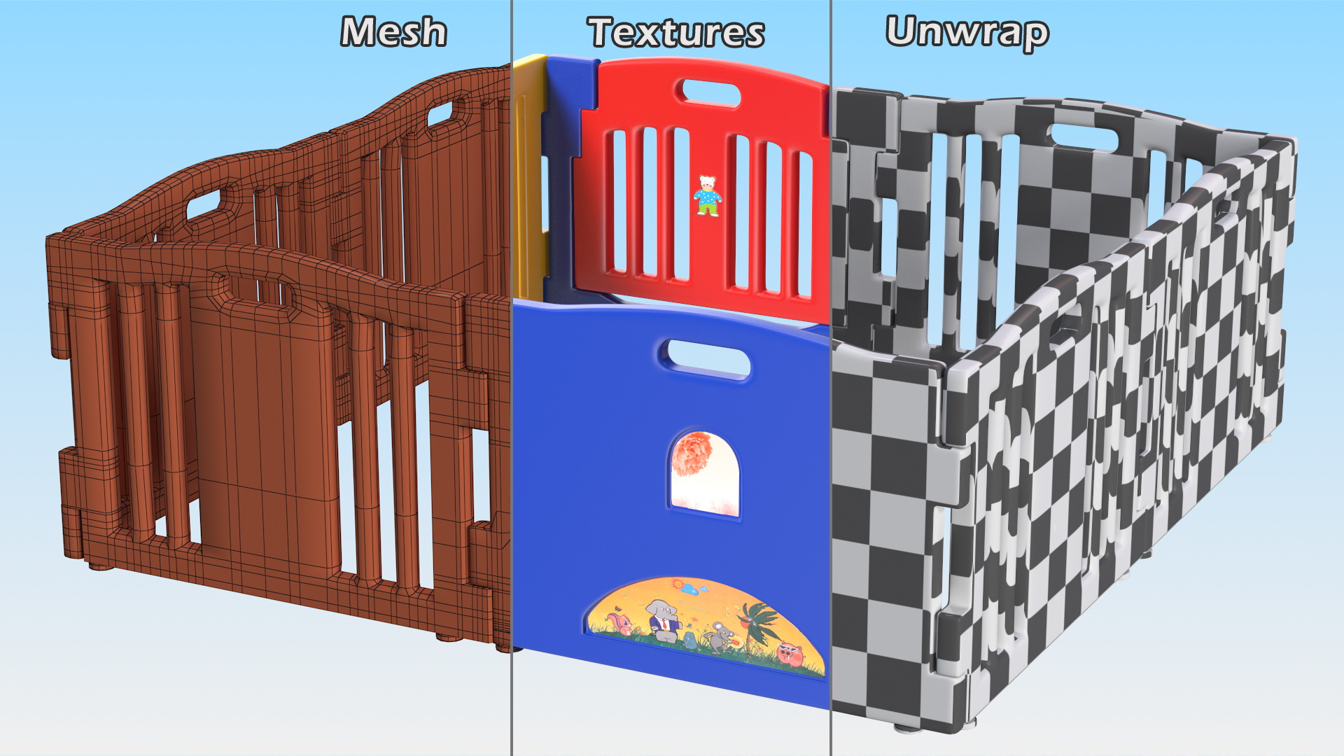 Baby Playpen Square 3D model