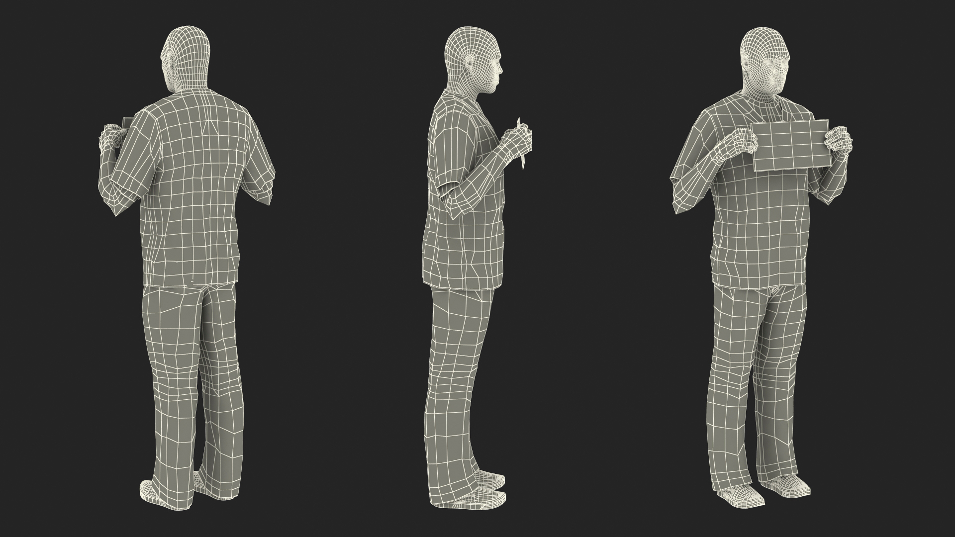 3D Black Male Prisoner with Mugshot Board model