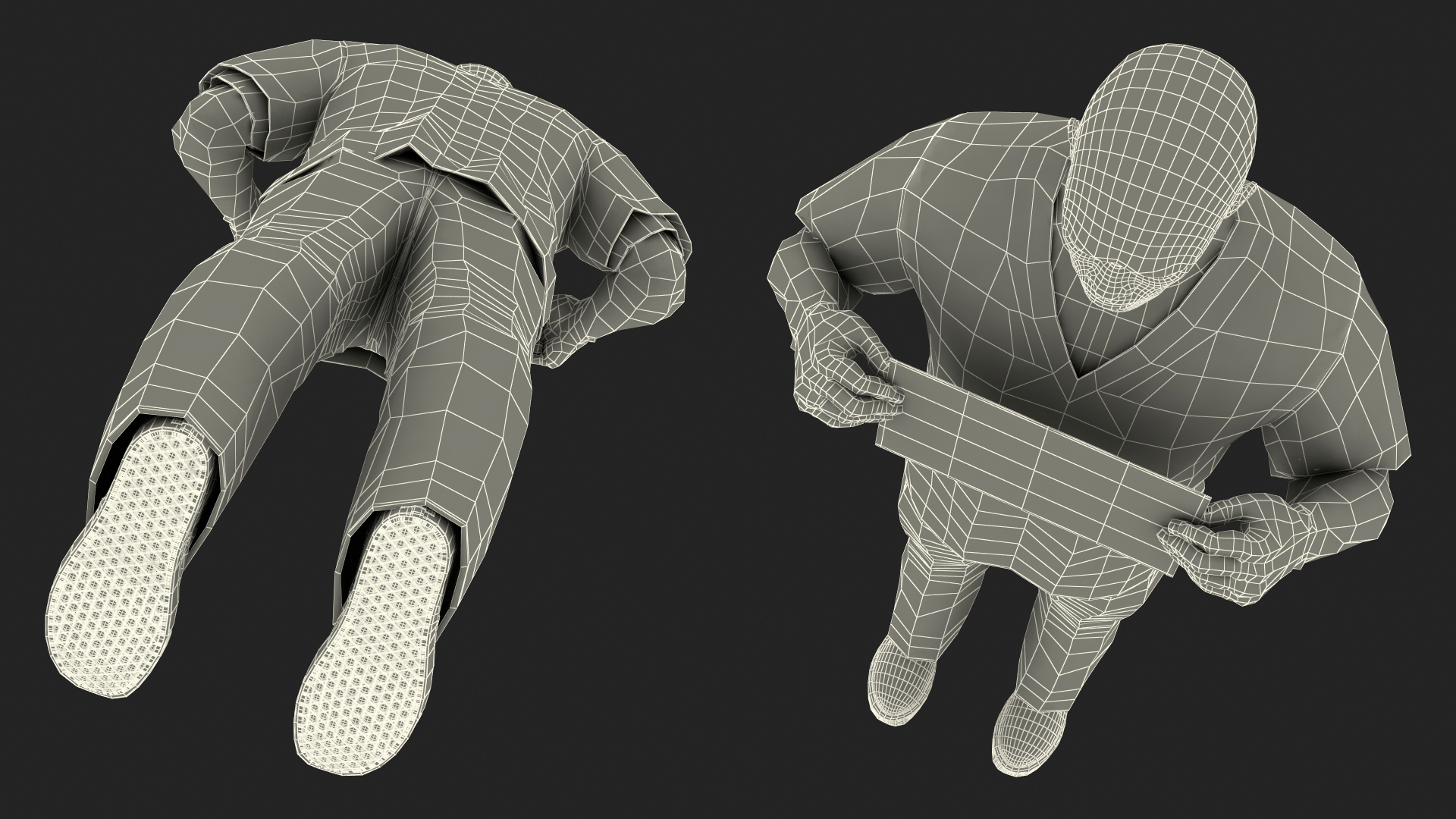 3D Black Male Prisoner with Mugshot Board model