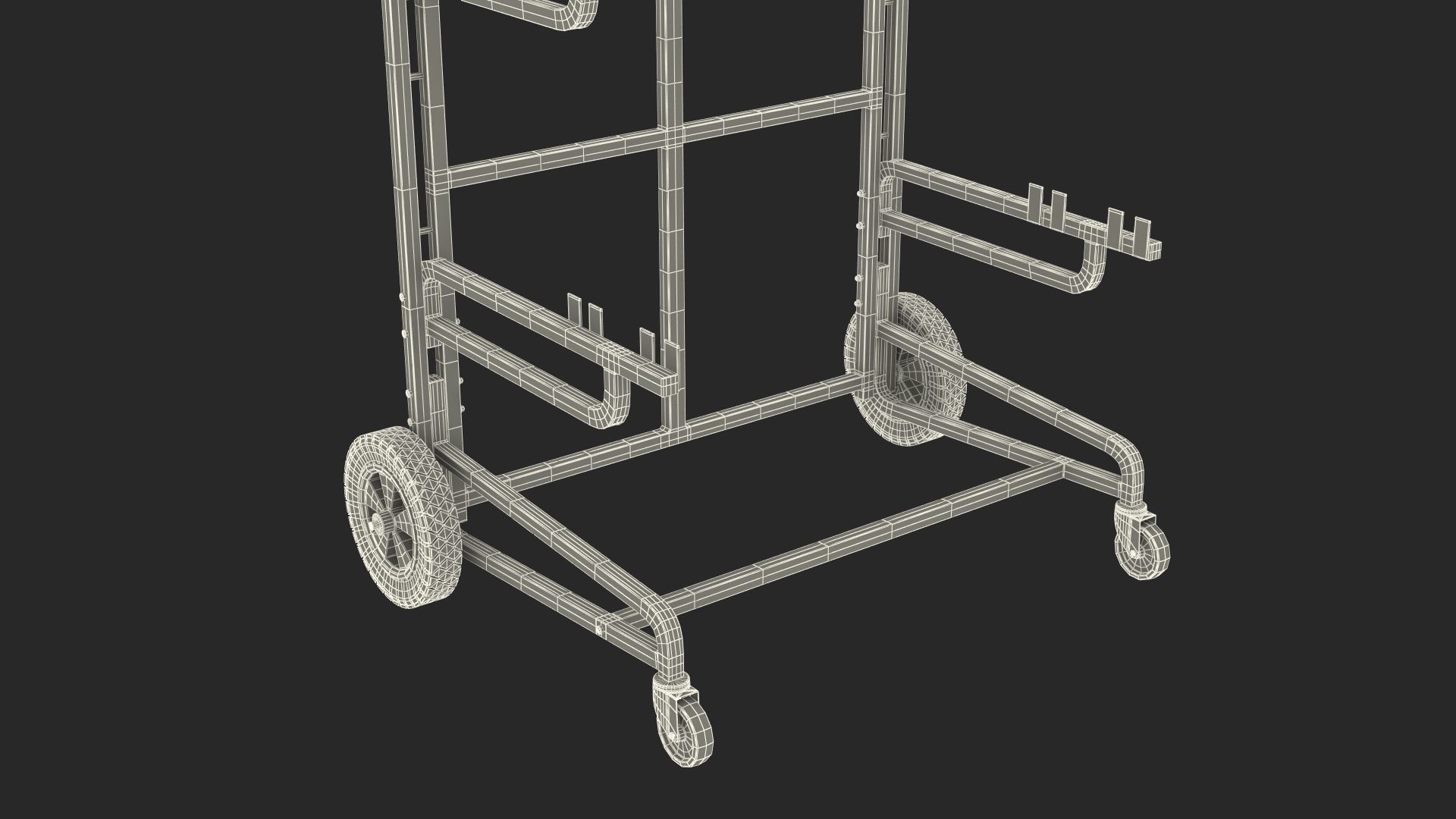 3D model Triple Bin Recycling Cart