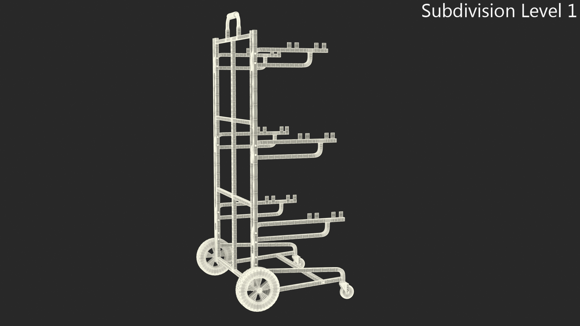 3D model Triple Bin Recycling Cart