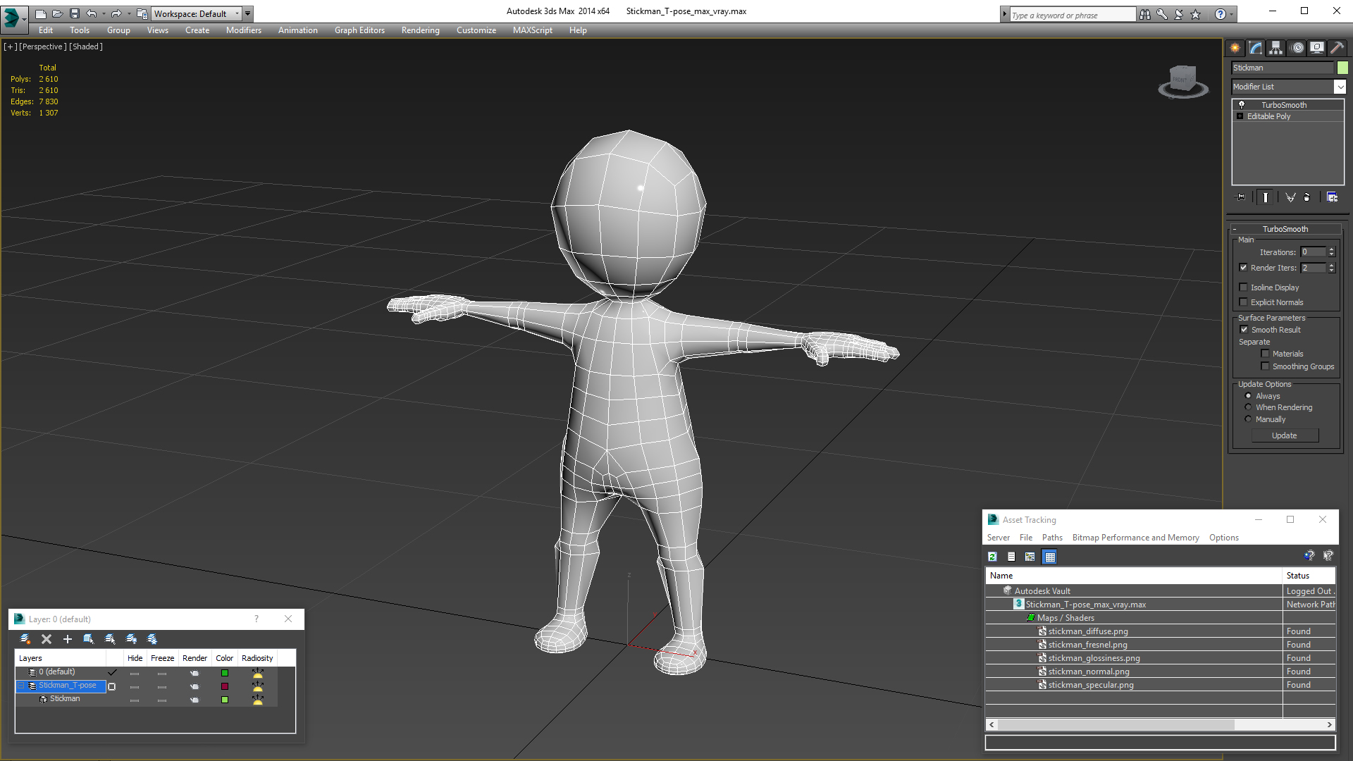 3D model Stickman T-pose