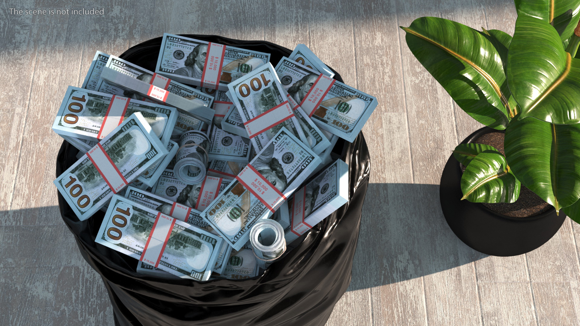 3D Trash Bag Full of Money model