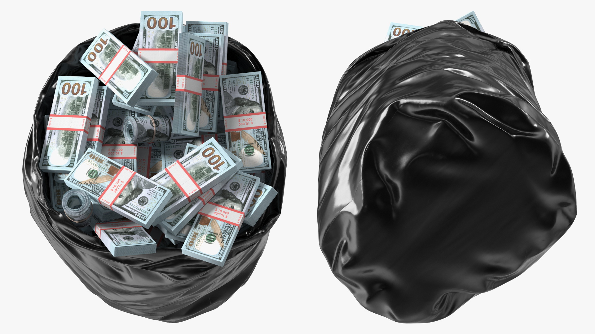 3D Trash Bag Full of Money model