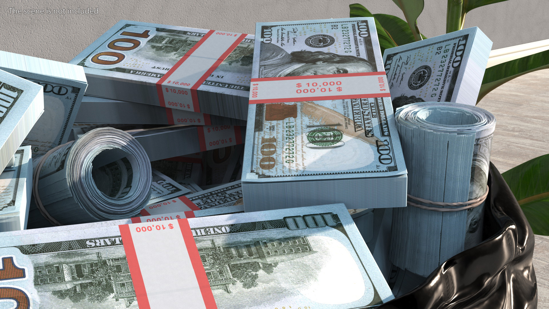 3D Trash Bag Full of Money model