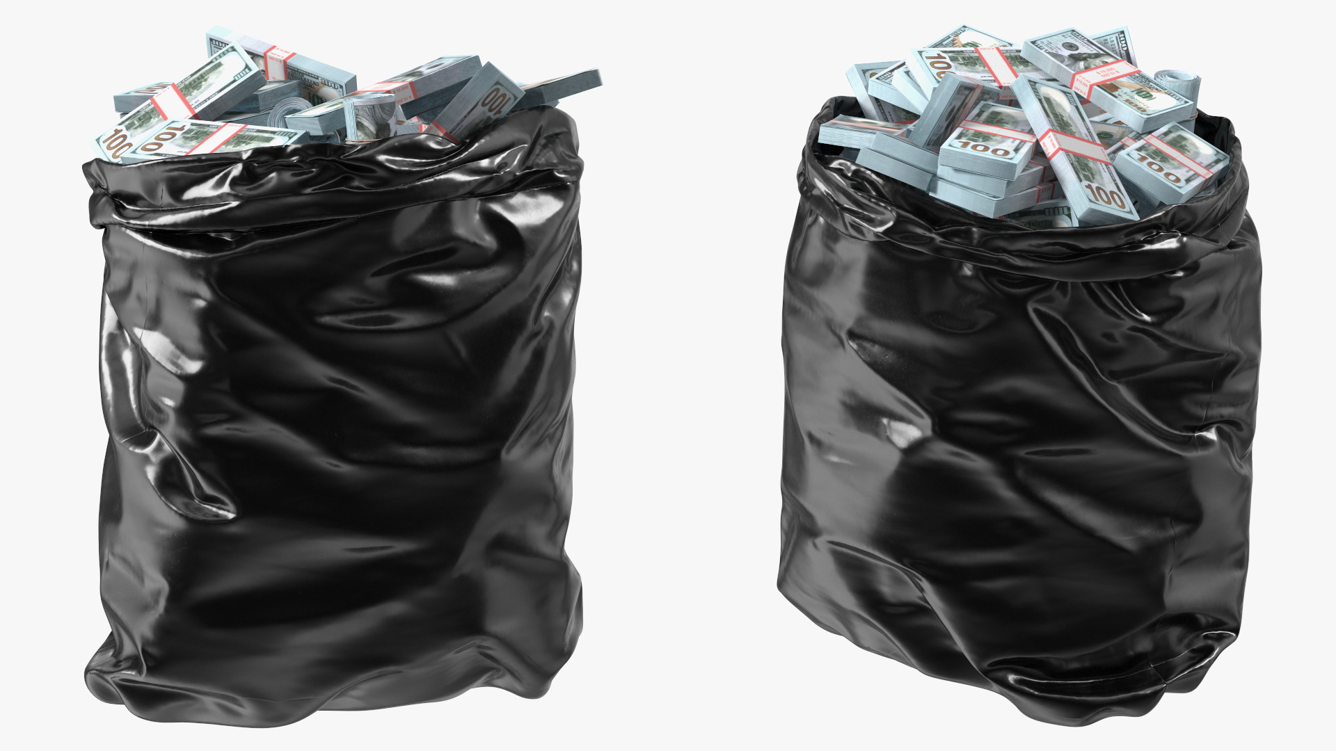 3D Trash Bag Full of Money model