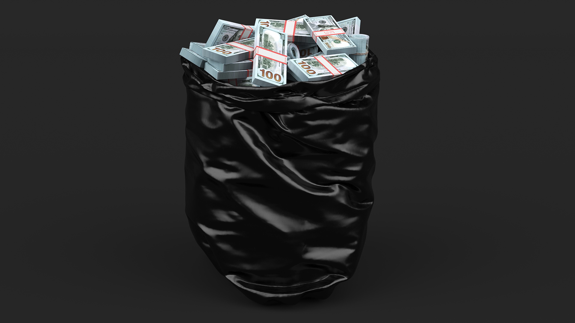 3D Trash Bag Full of Money model