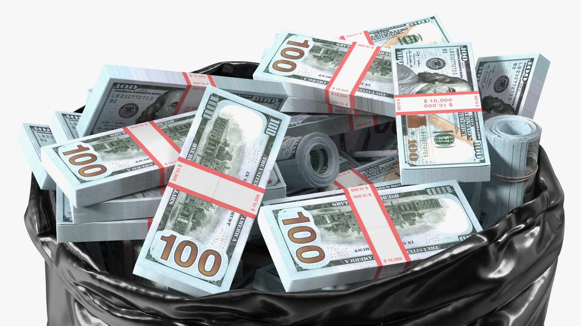 3D Trash Bag Full of Money model