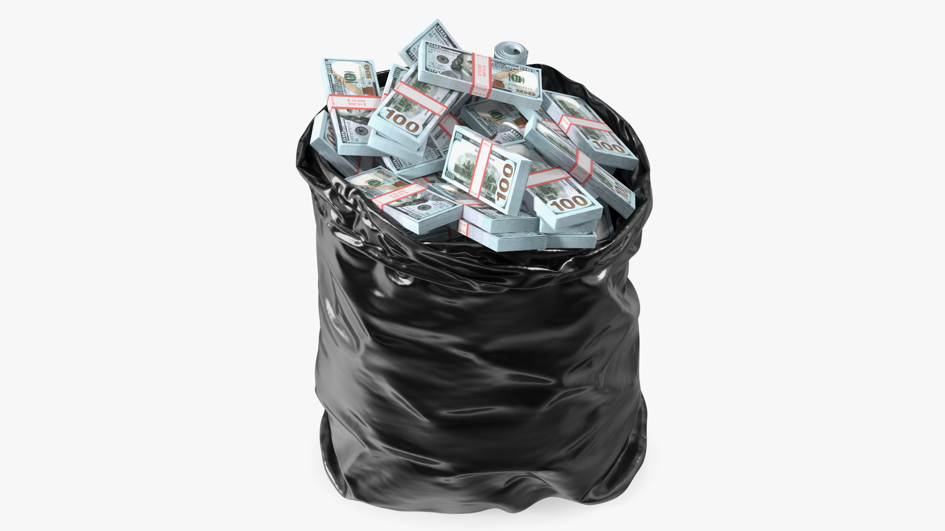 3D Trash Bag Full of Money model