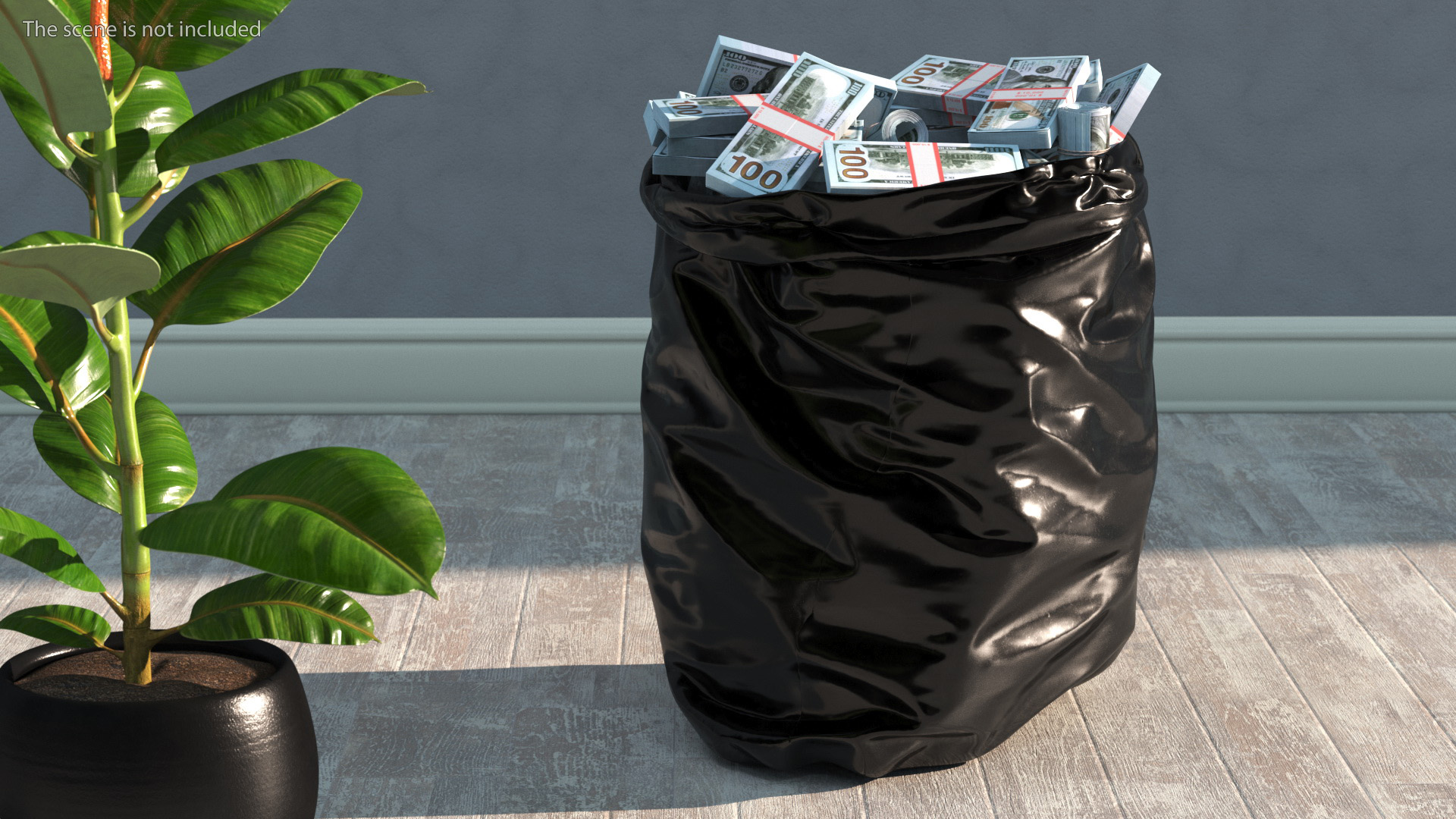 3D Trash Bag Full of Money model