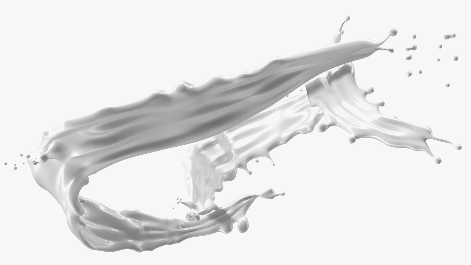 White Liquid Heart Shaped Splash 3D