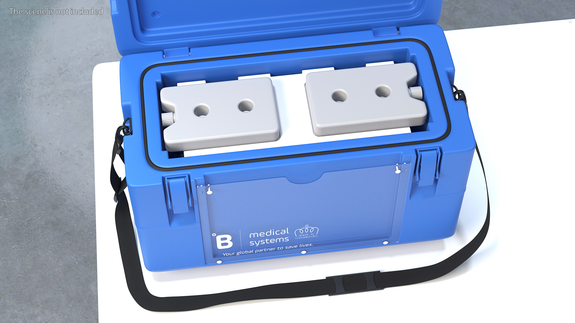 3D Open Vaccine Transport Box Blue