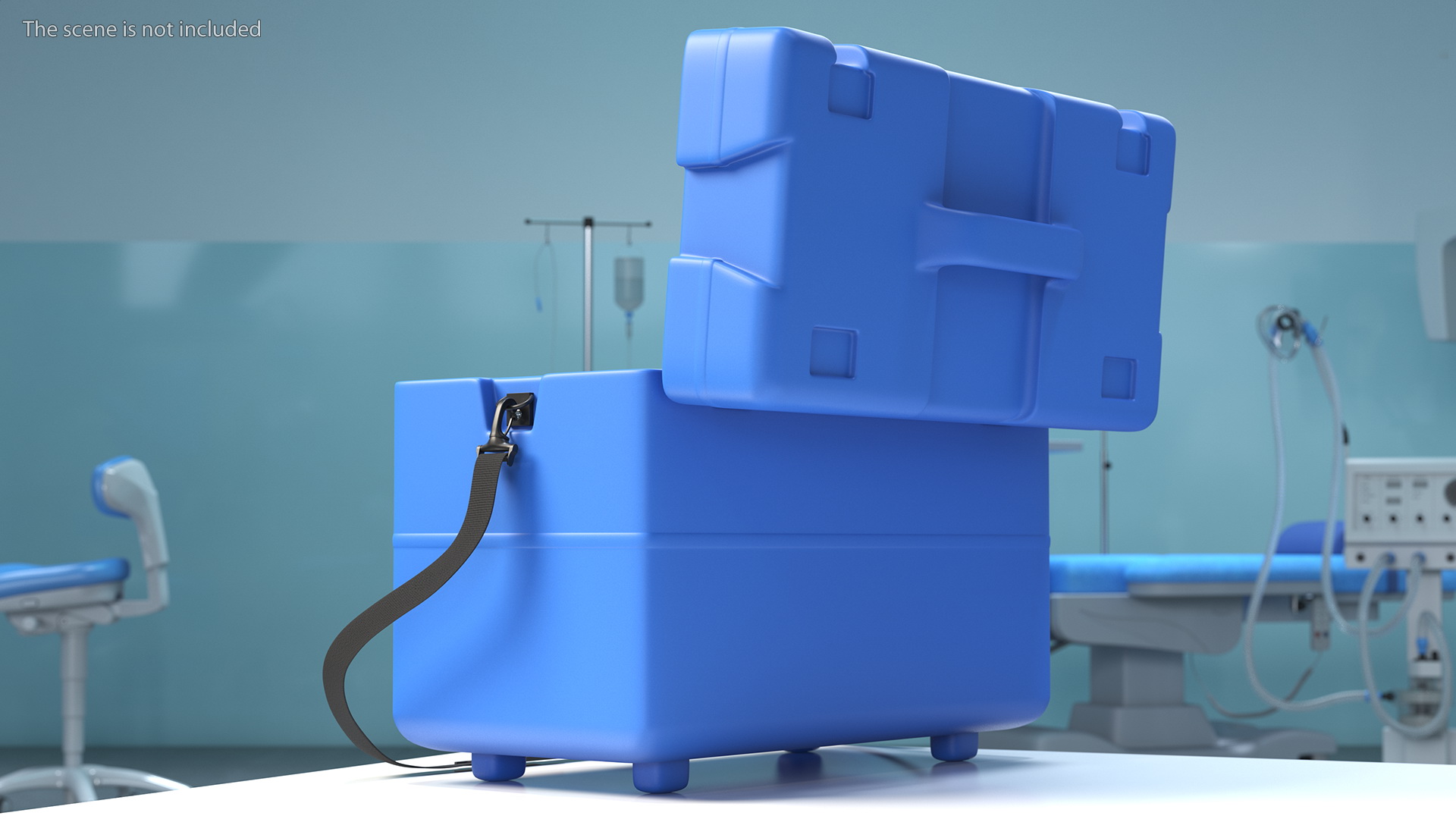 3D Open Vaccine Transport Box Blue