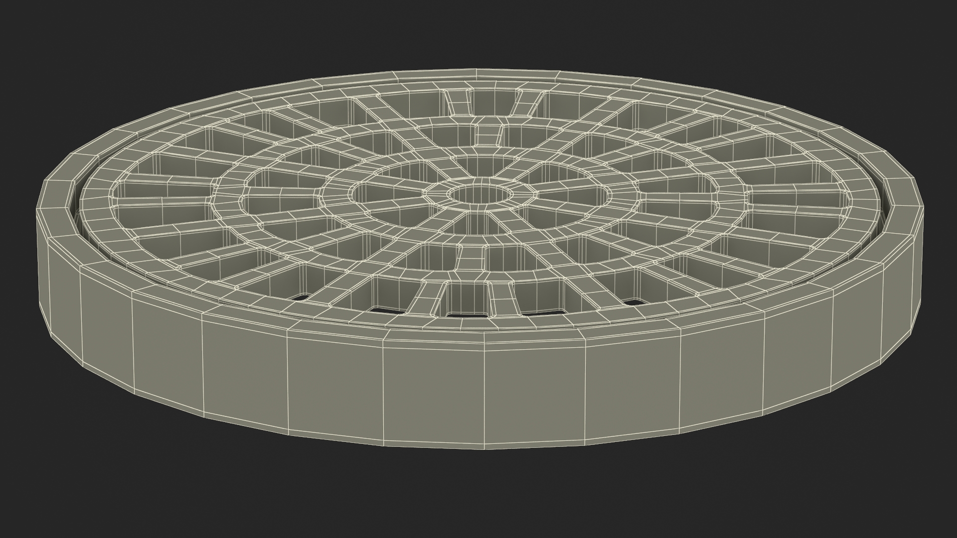 3D Water Drain Cover Round model