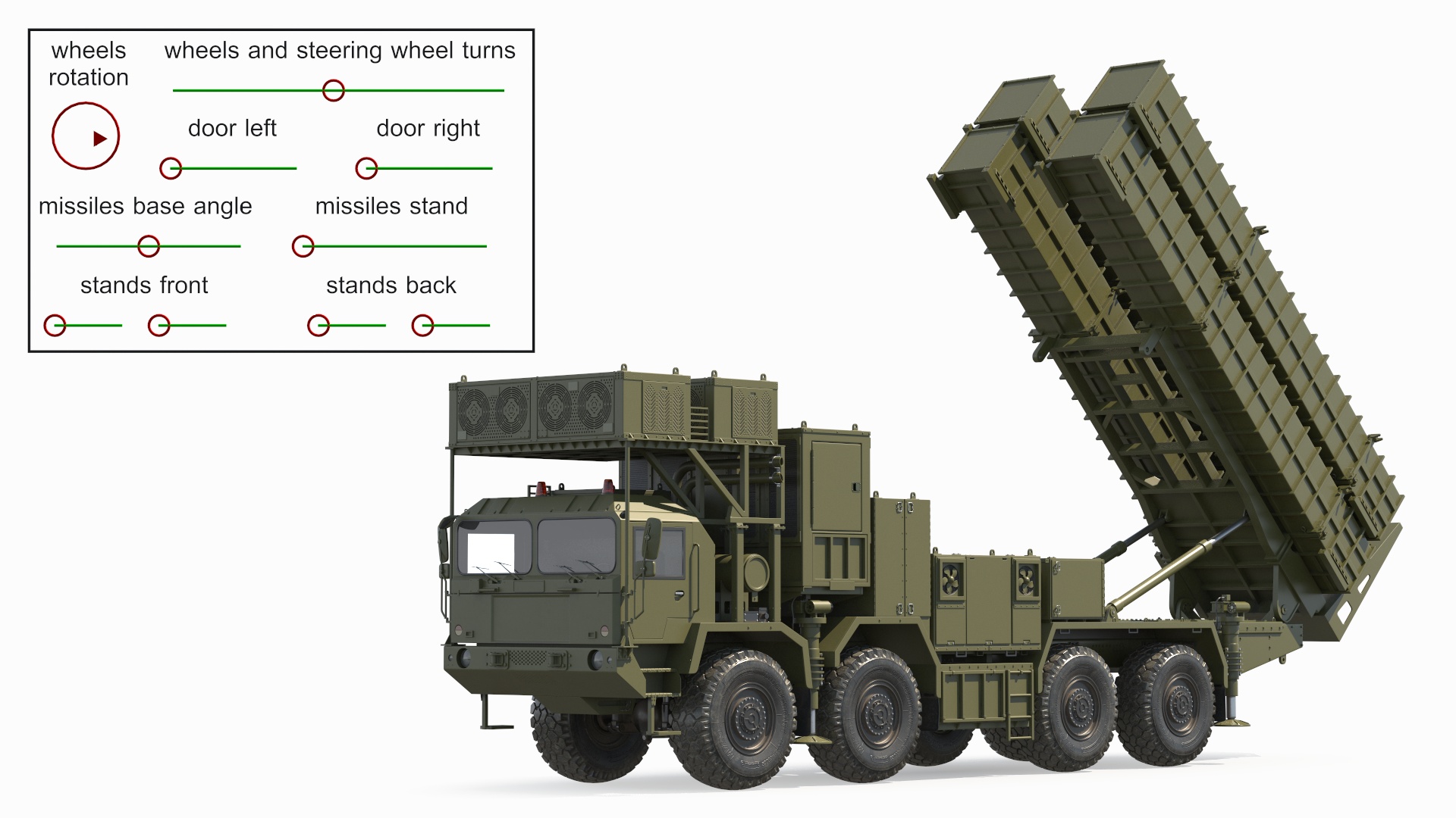 3D Self Propelled Air Defense Missile System Rigged model