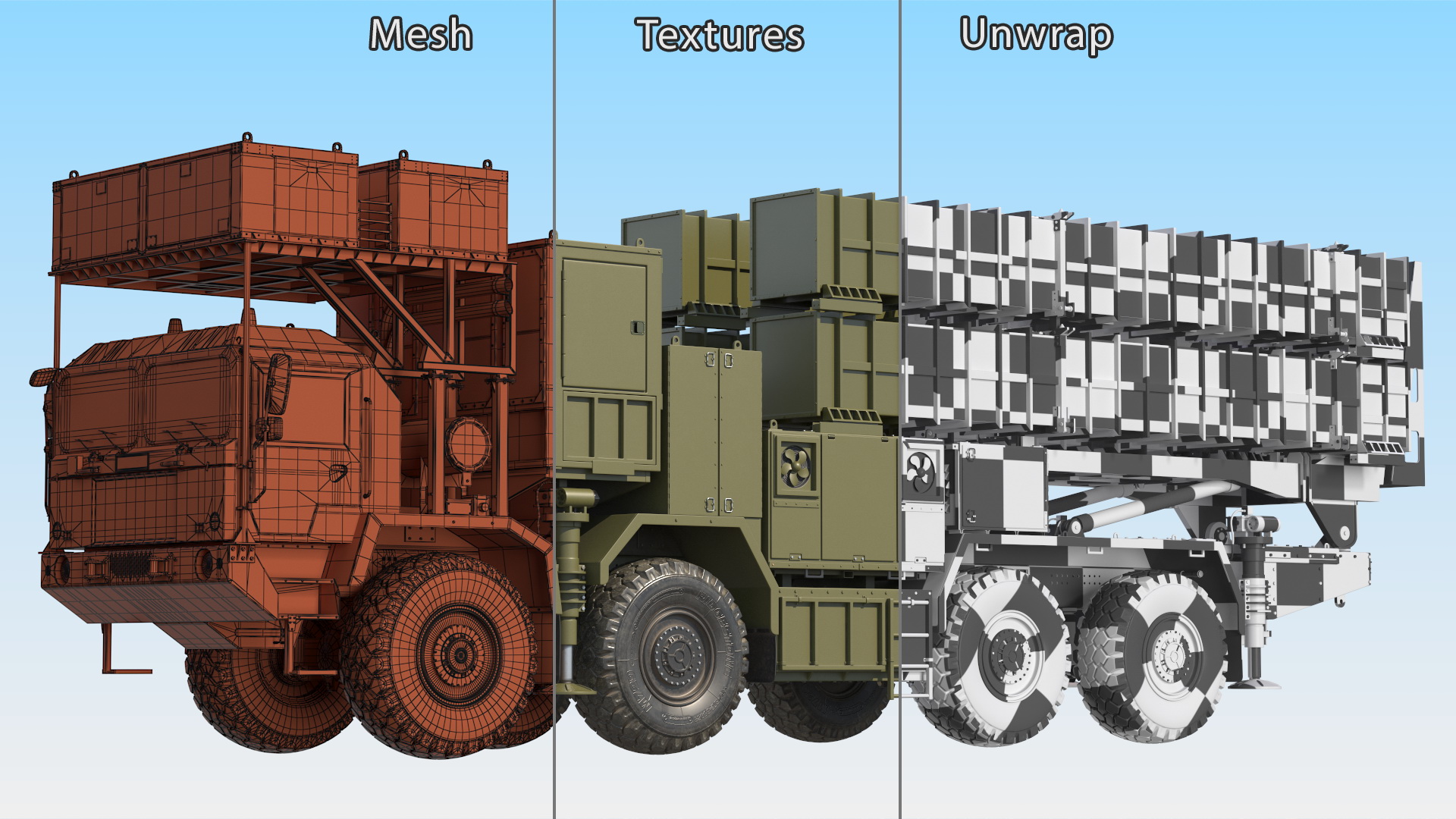 3D Self Propelled Air Defense Missile System Rigged model