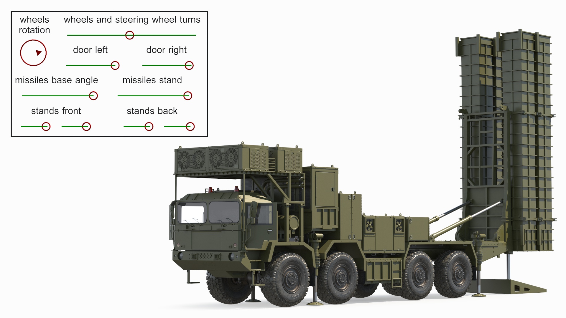 3D Self Propelled Air Defense Missile System Rigged model