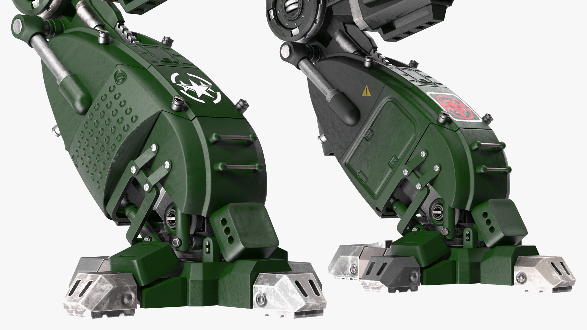 Futuristic Military Robot Empty Dark Green 3D