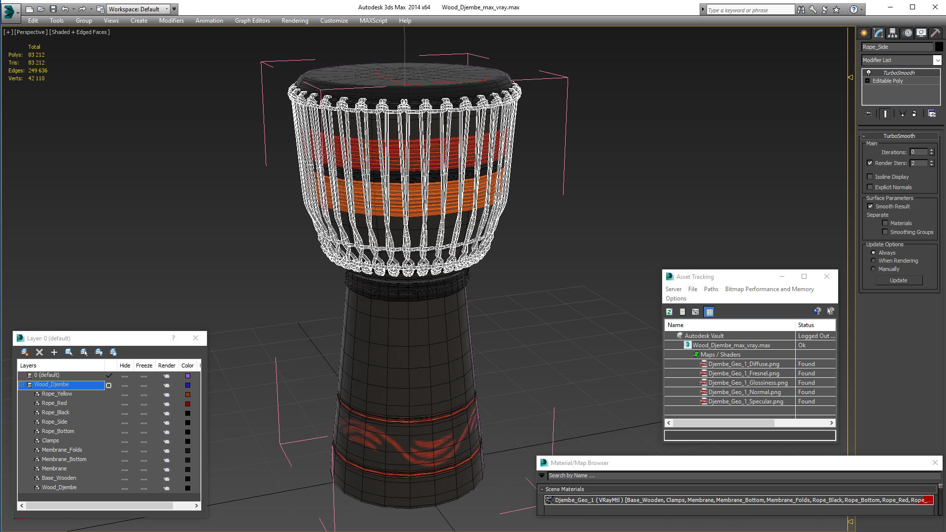 3D Wood Djembe