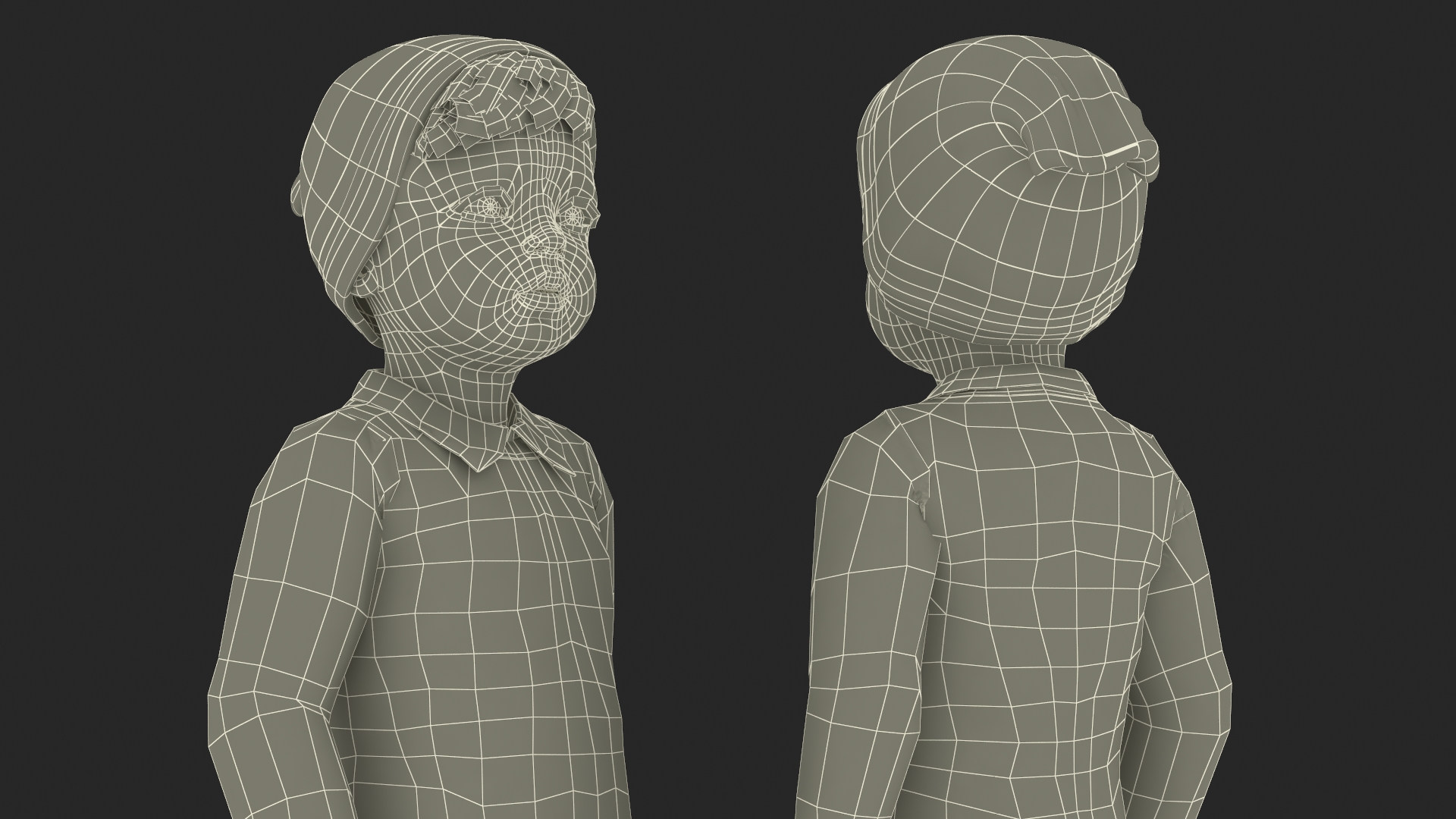 3D model Child in Fall Clothes Standing Pose