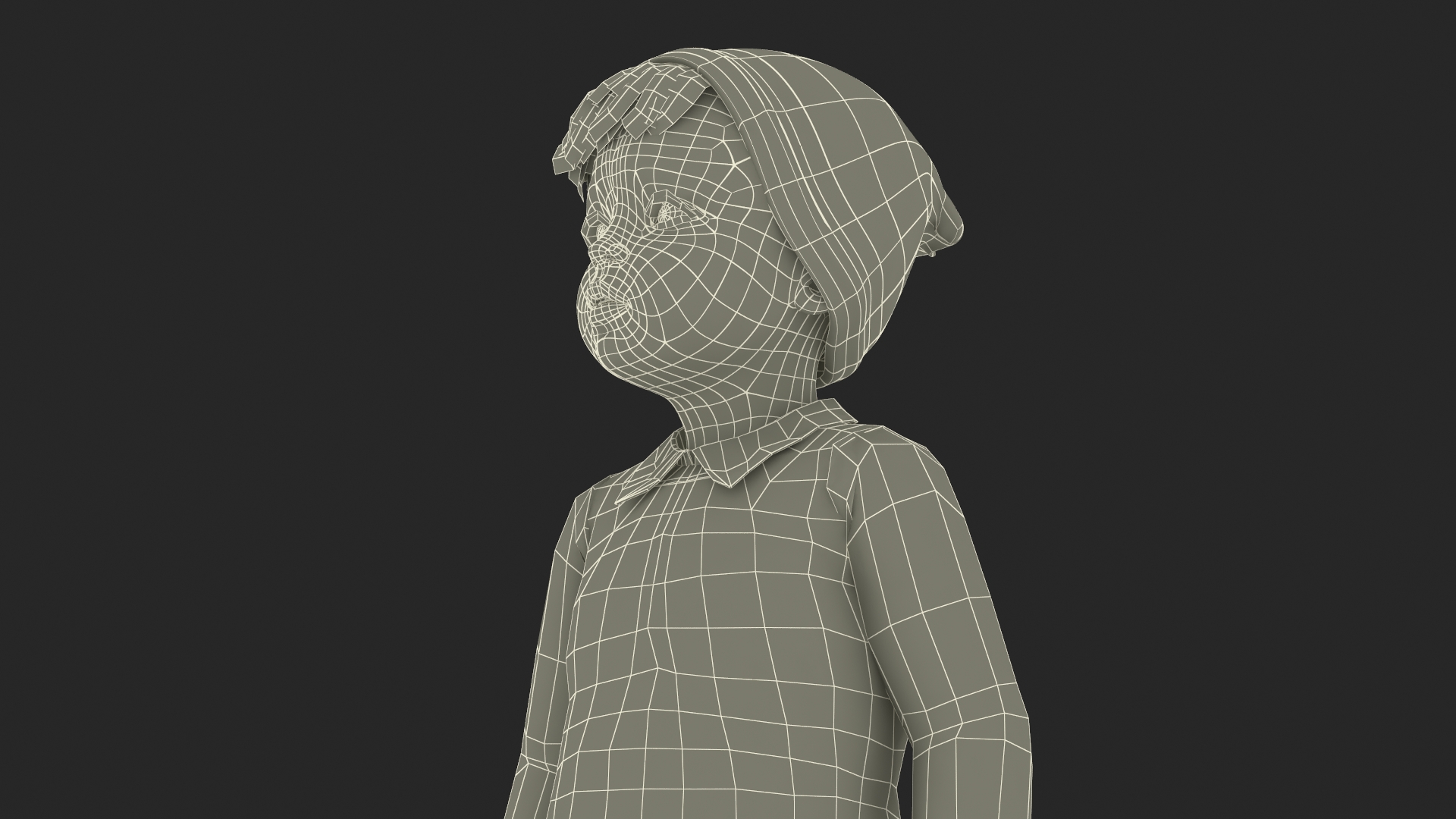 3D model Child in Fall Clothes Standing Pose