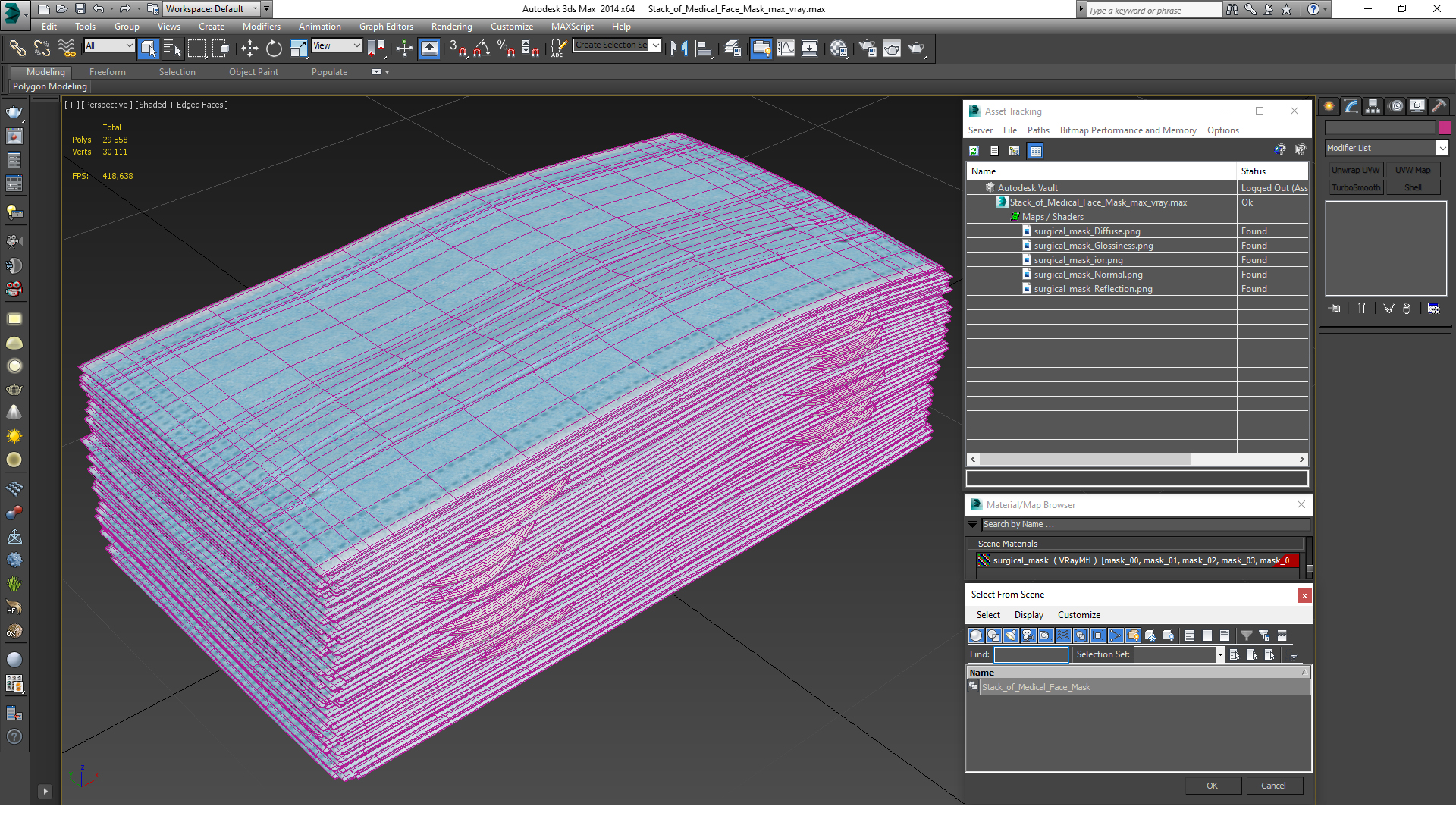 3D Stack of Medical Face Mask