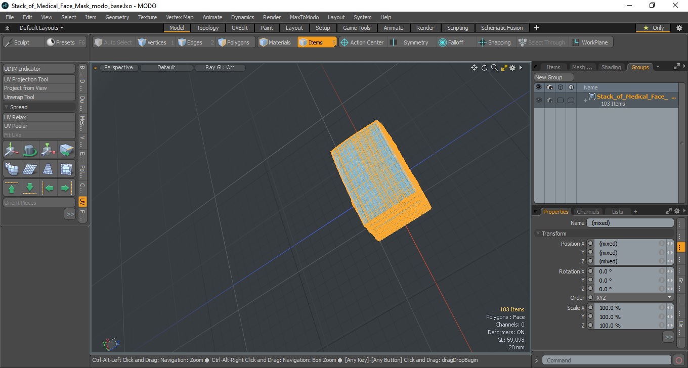 3D Stack of Medical Face Mask