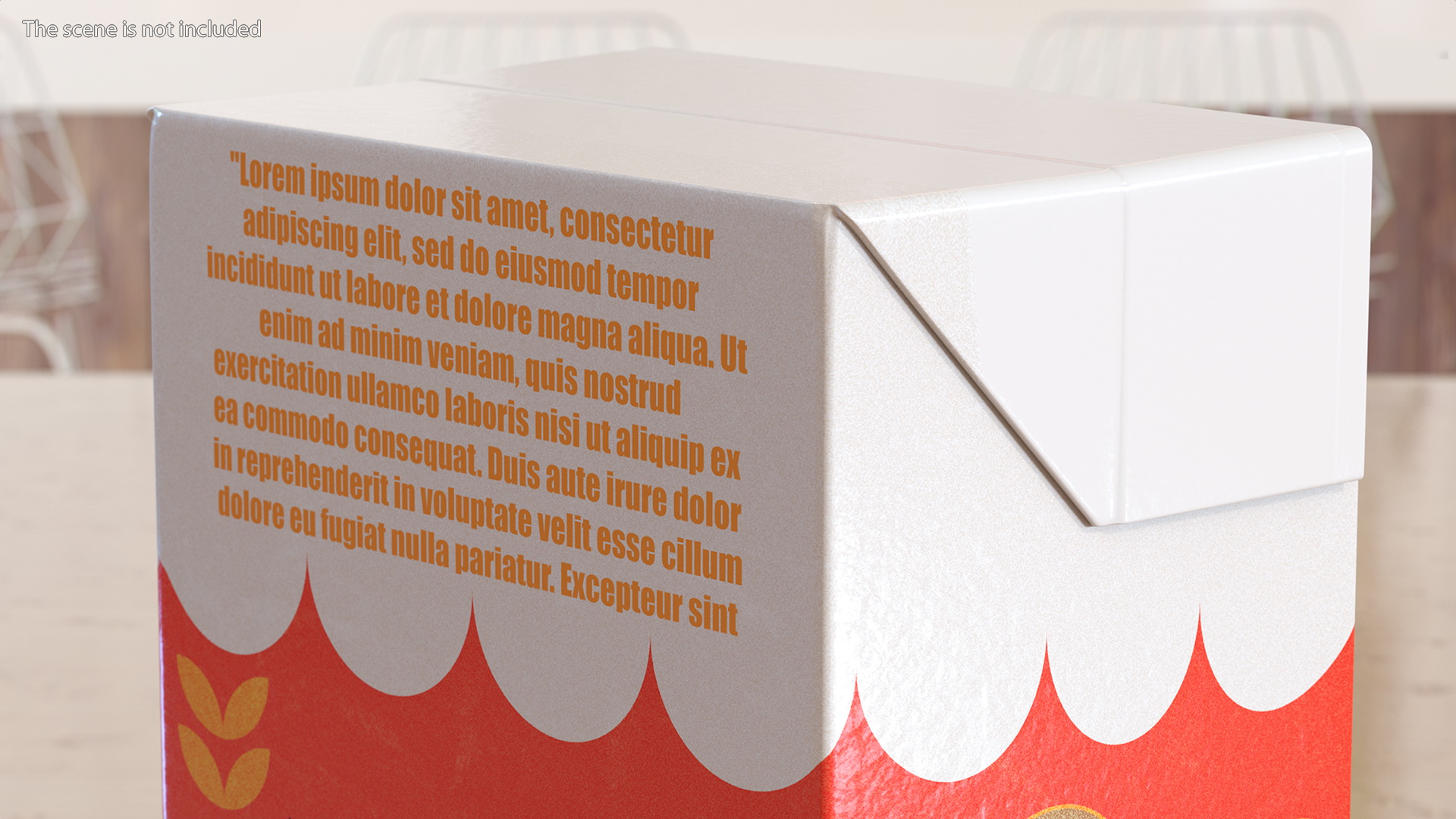 3D model Rectangular Aseptic Carton Package Mockup Red