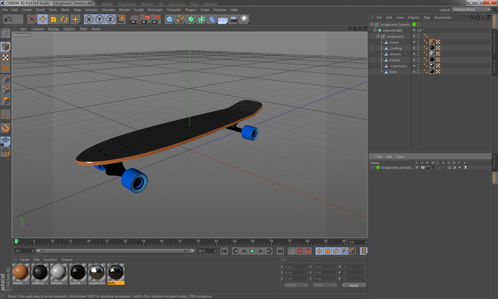 Longboard Generic 3D