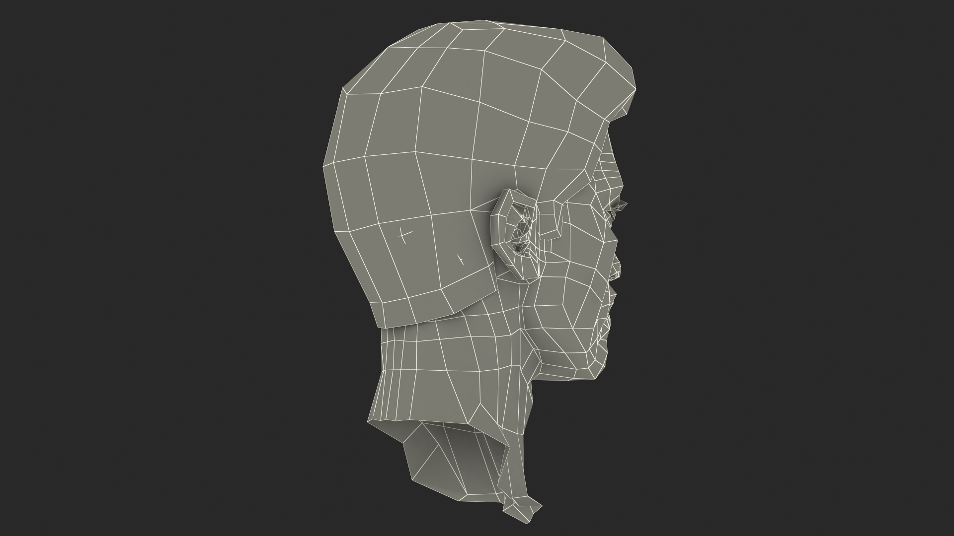 Asian Man Head 3D model