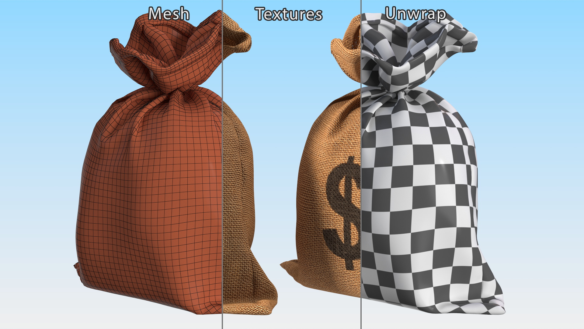 Money Sack with Dollar Symbol 3D model