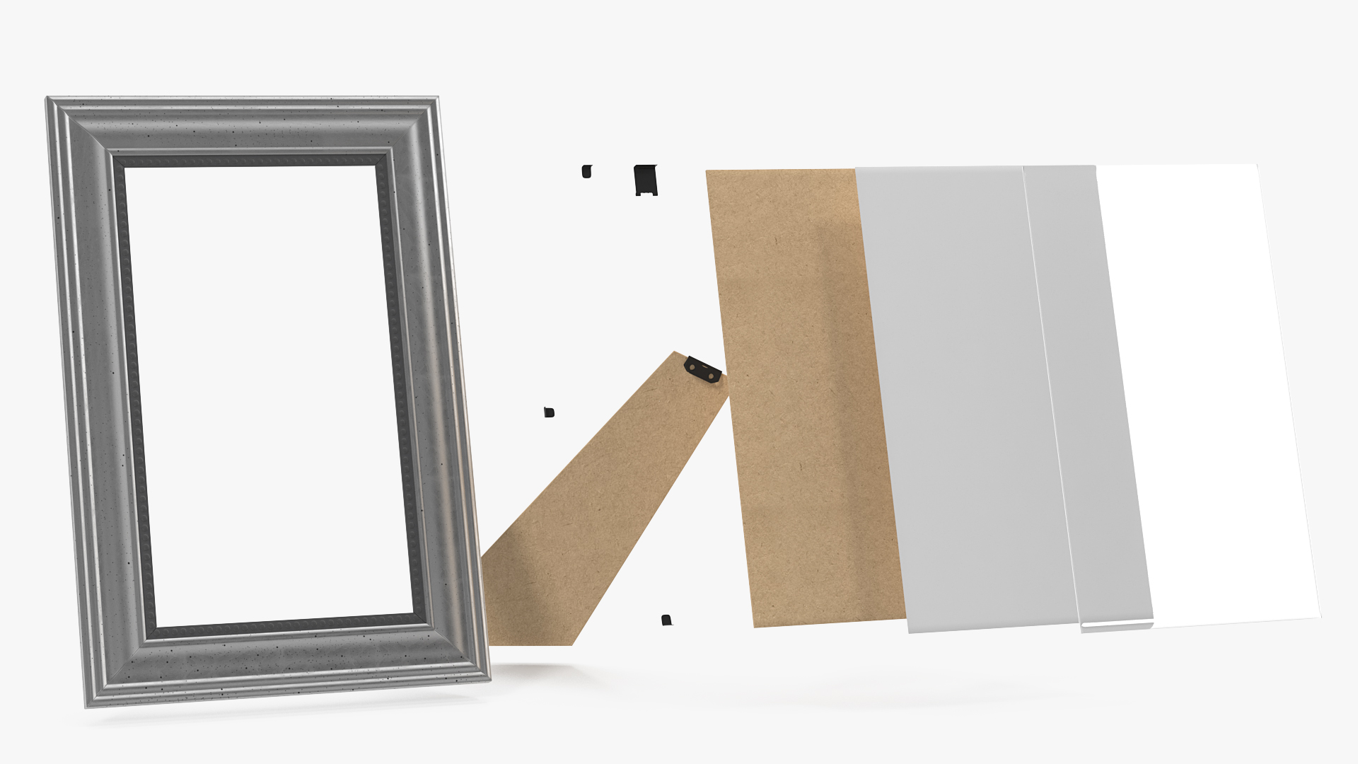 3D Silver Photo Frame model