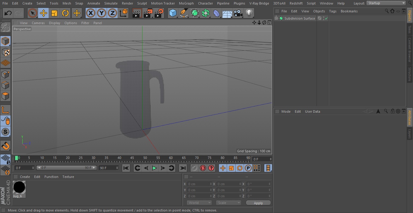 3D Glass Straight Jug model