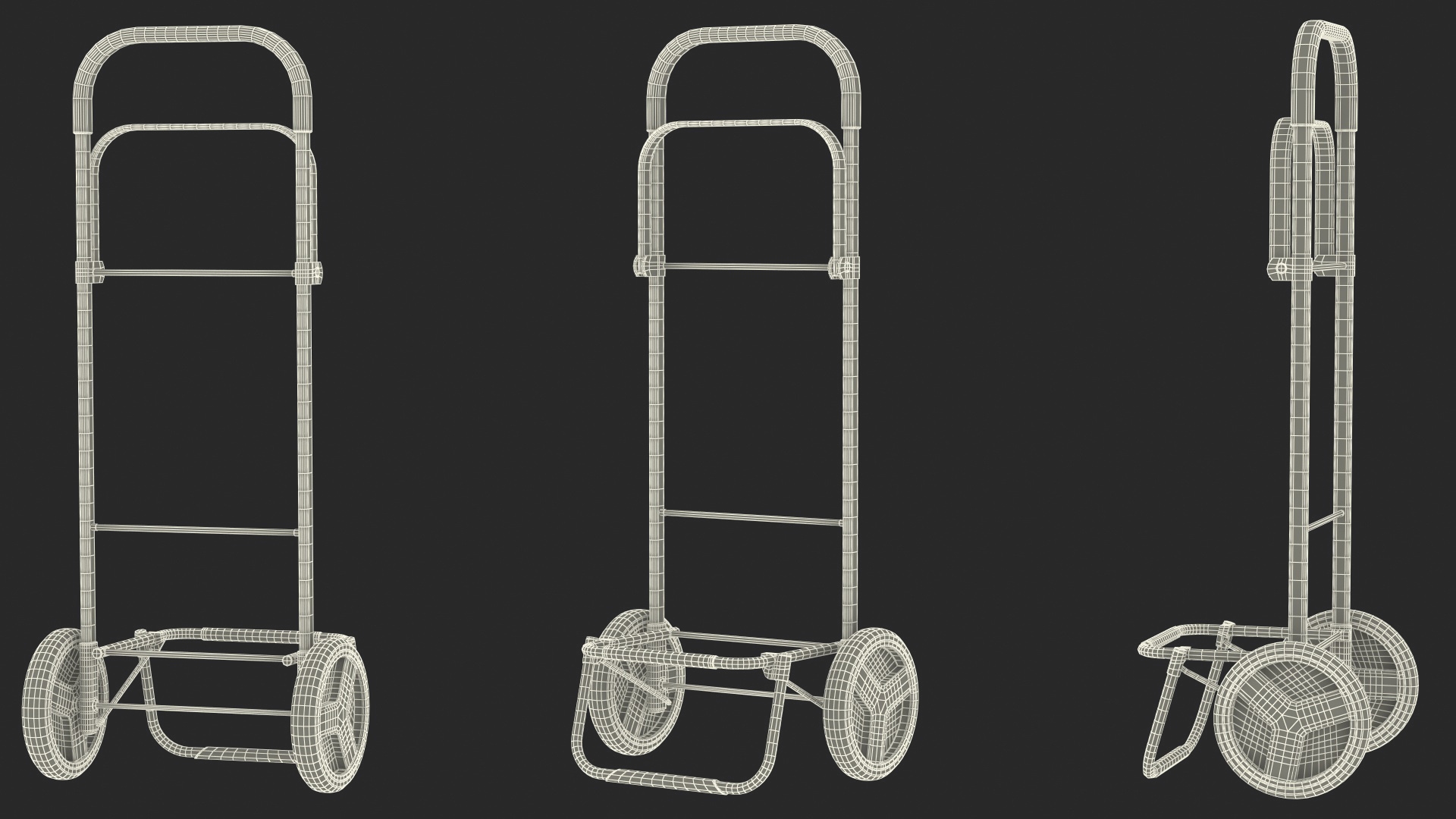 3D model Two Wheel Compact Luggage Cart