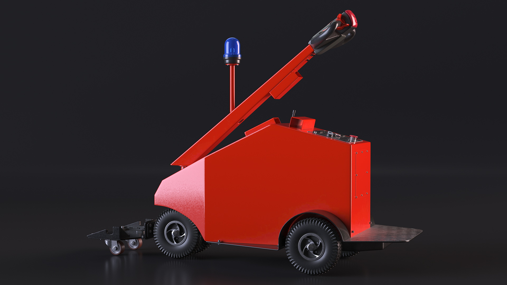 3D Red Electric Trolley Cart Mover