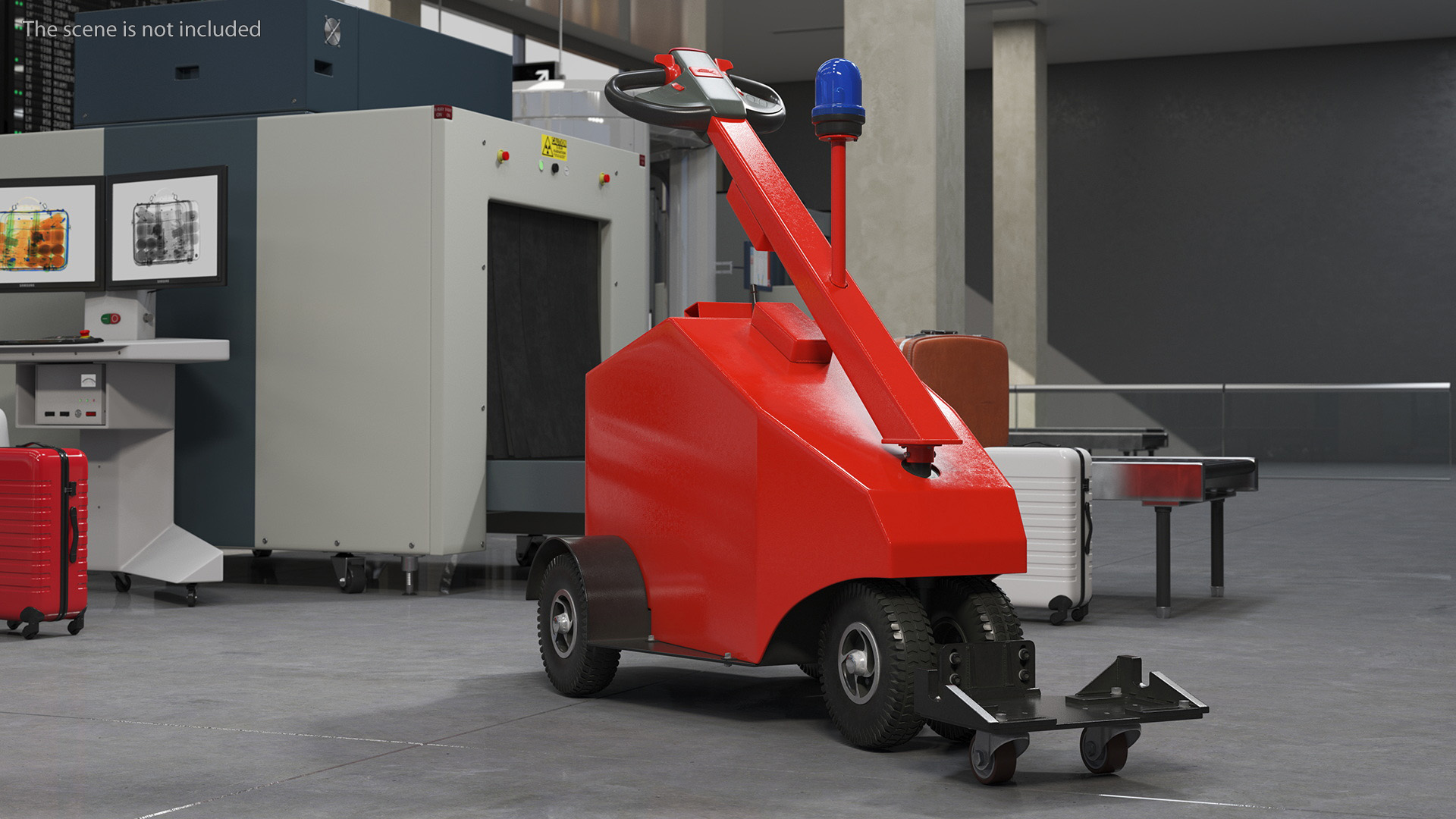 3D Red Electric Trolley Cart Mover