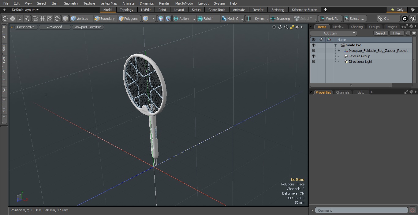 Mosqzap Foldable Bug Zapper Racket 3D model