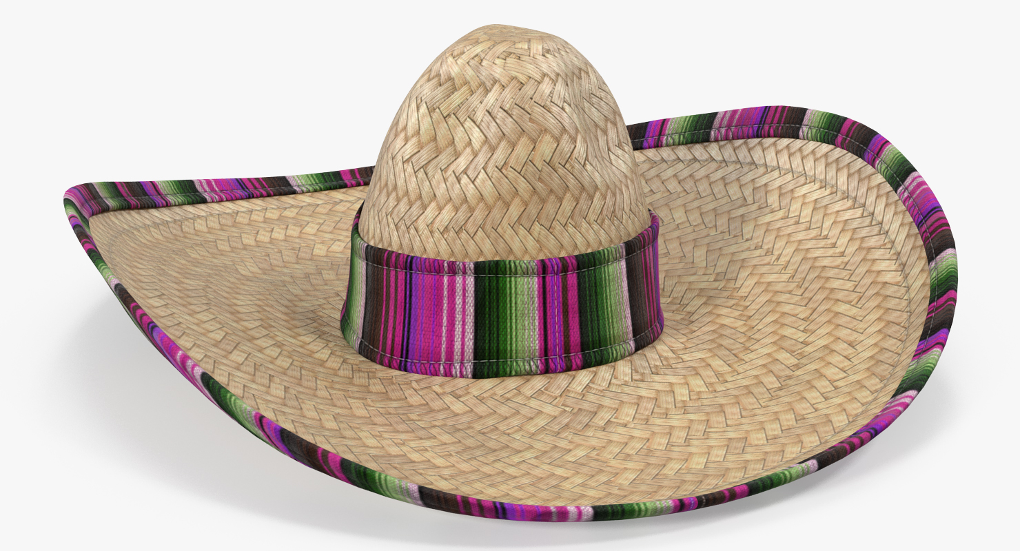 Mexican Straw Sombrero 3D