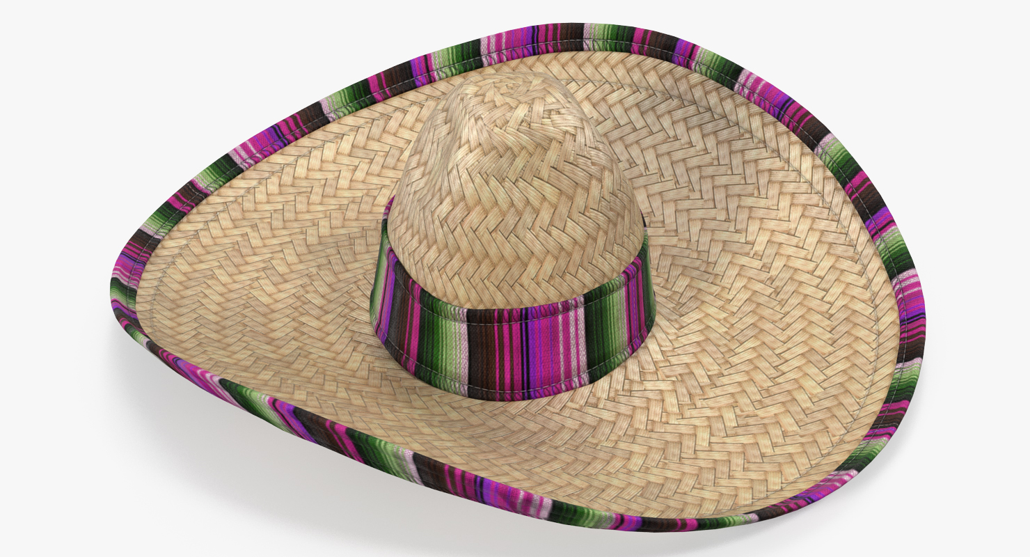 Mexican Straw Sombrero 3D